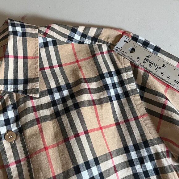 Burberry Nova Check Long Sleeve Button Down Shirt - Men's Size M - Tan - Picture 12 of 14